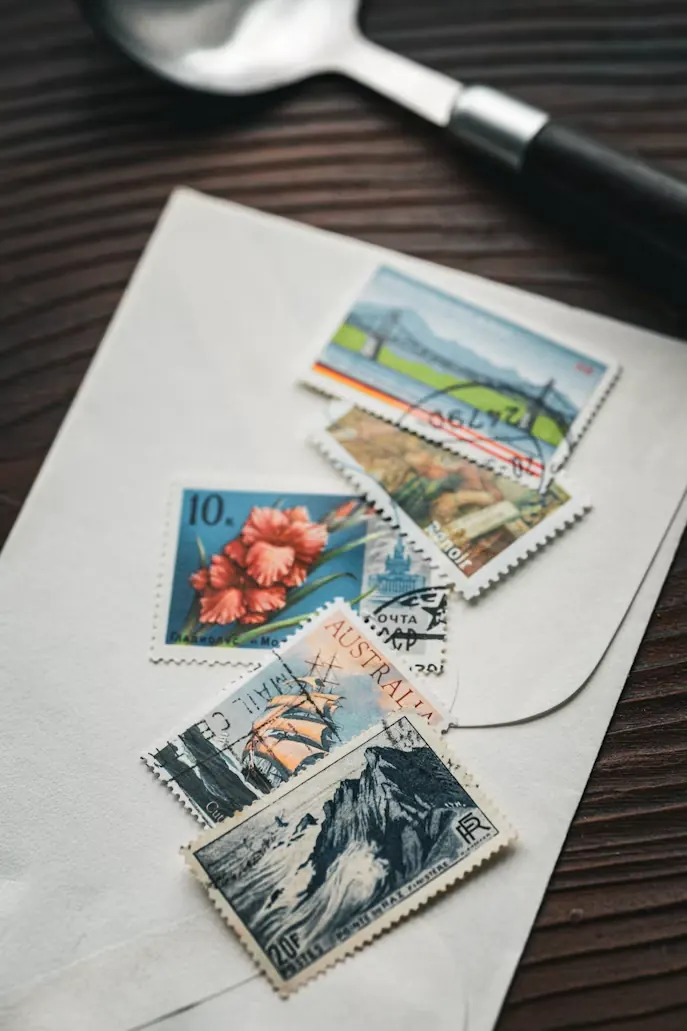 Letters and postage stamps